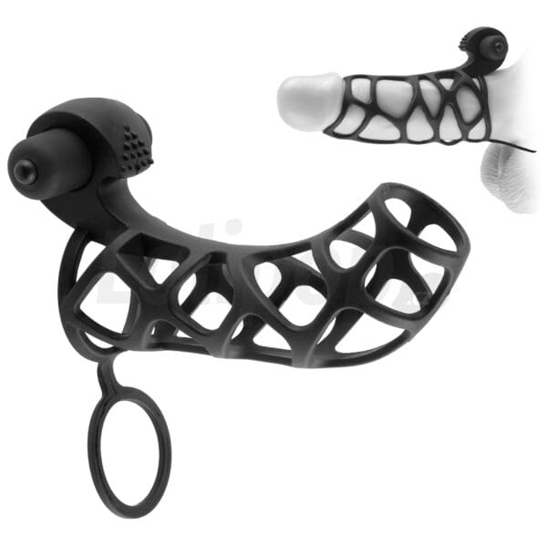 Pipedream Fantasy X-tensions Extreme Silicone Power Cage - Vibrační silikonový návlek na penis