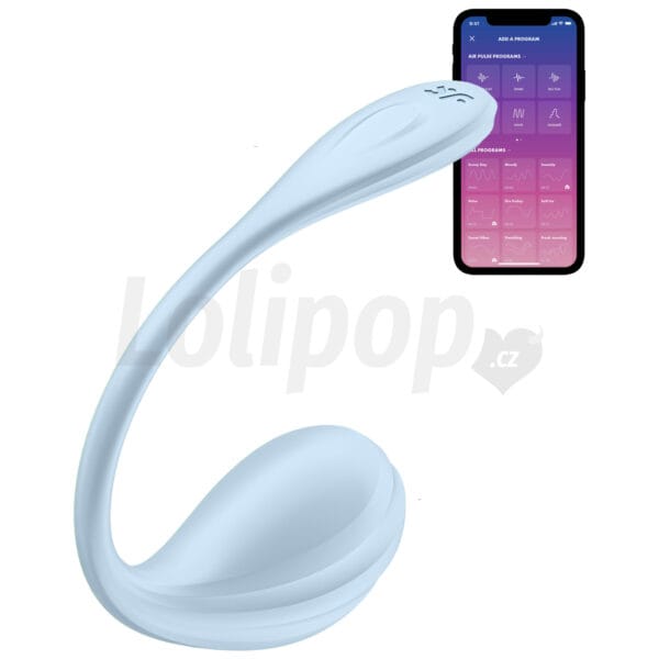 Satisfyer Smooth Petal smart nositelný kratší vibrátor modrý